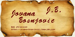 Jovana Bošnjović vizit kartica